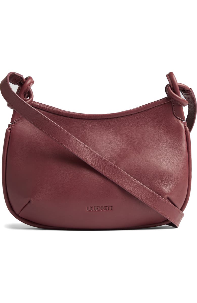 LK Bennett Harley Woven Leather Crossbody Bag, Alternate, color, Burgundy