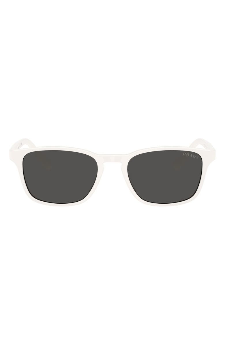 Prada 52mm Pillow Sunglasses, Main, color, White / Dark Grey