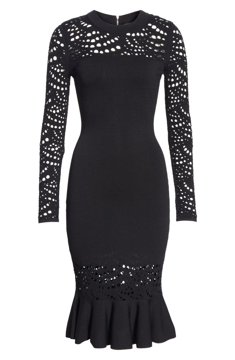 Milly Lace Pointelle Mermaid Midi Dress, Alternate, color, 