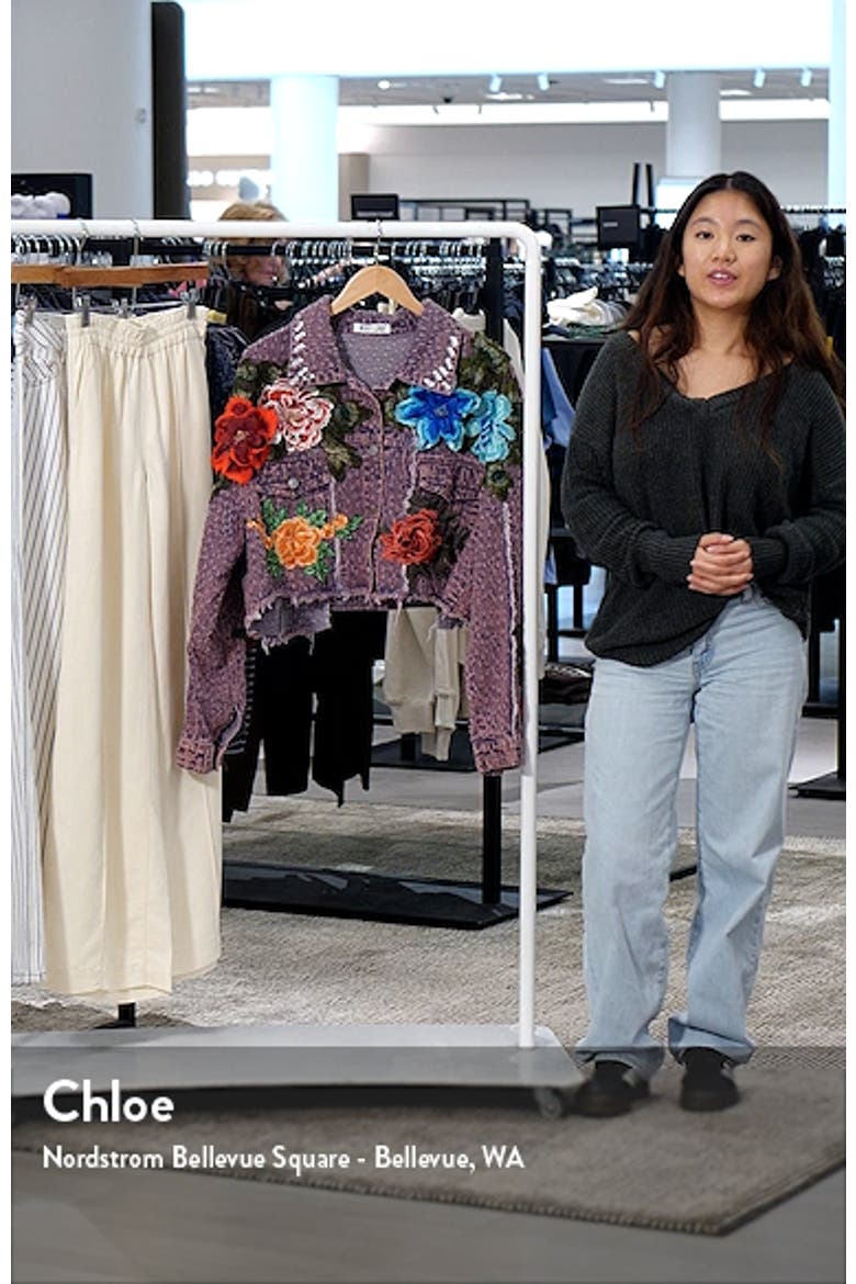 Bloom Floral Appliqué Texture Denim Jacket video