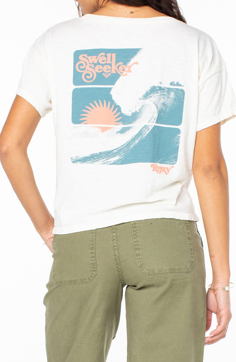 Roxy Swell Seeker Oversize Graphic T-Shirt, Alternate, color, Egret