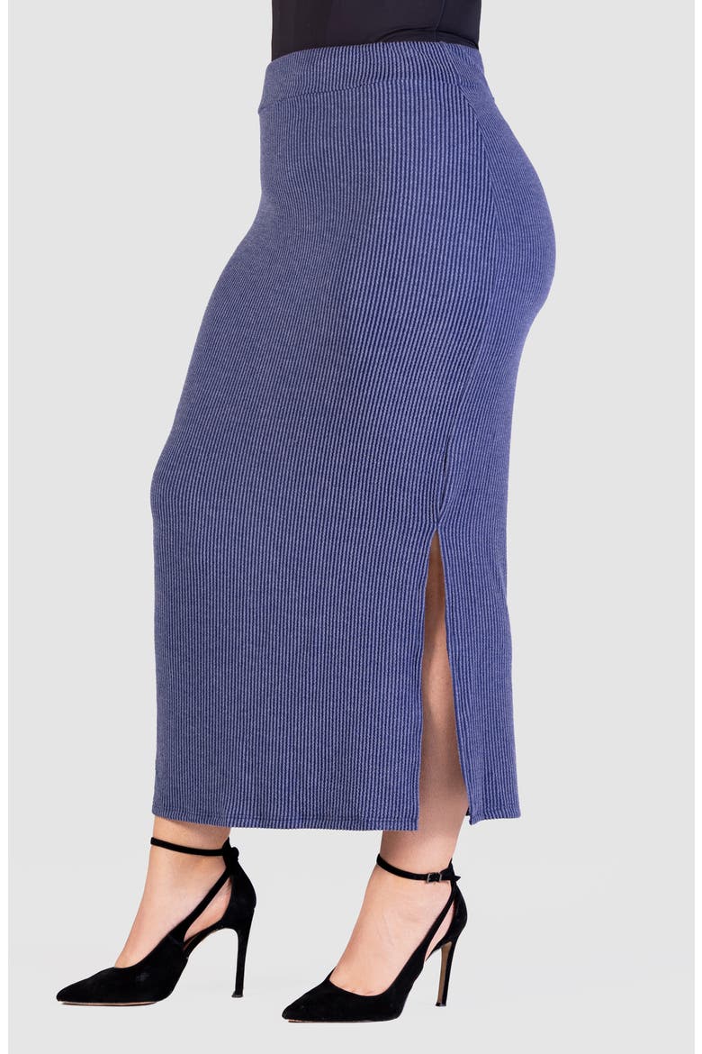Rib Midi Skirt, Alternate, color, BLUE