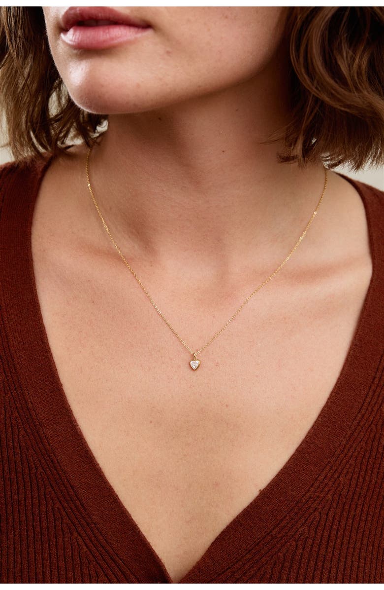 Set & Stones Amy Heart Necklace, Alternate, color, Gold