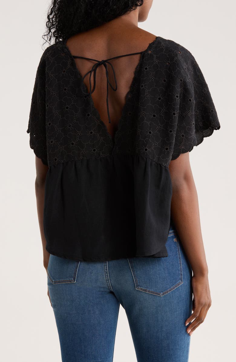 Amuse Society Lover's Lane Woven Top, Alternate, color, Black