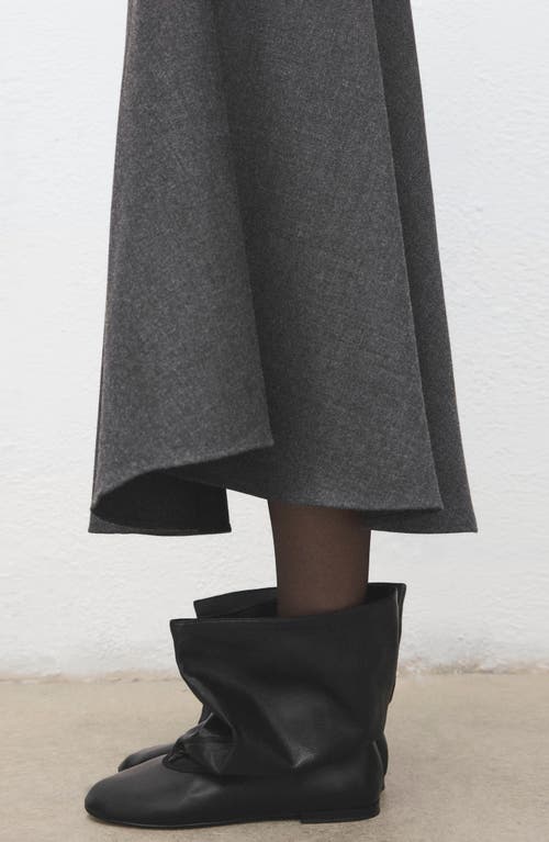 Mango Wide Leg Boot In Black