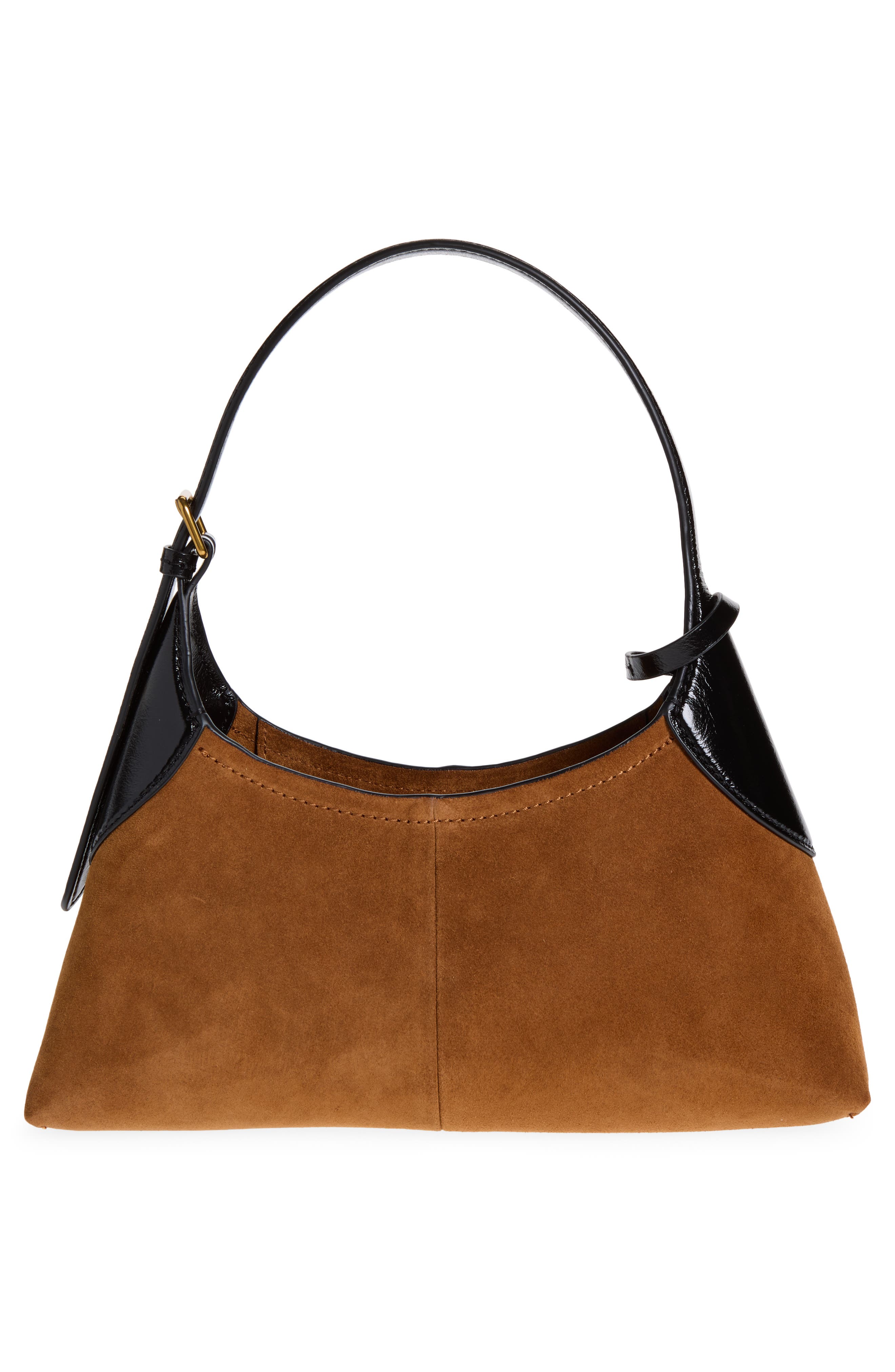 The Small Suede Belted Sack Bag, Alternate, color, COPPER