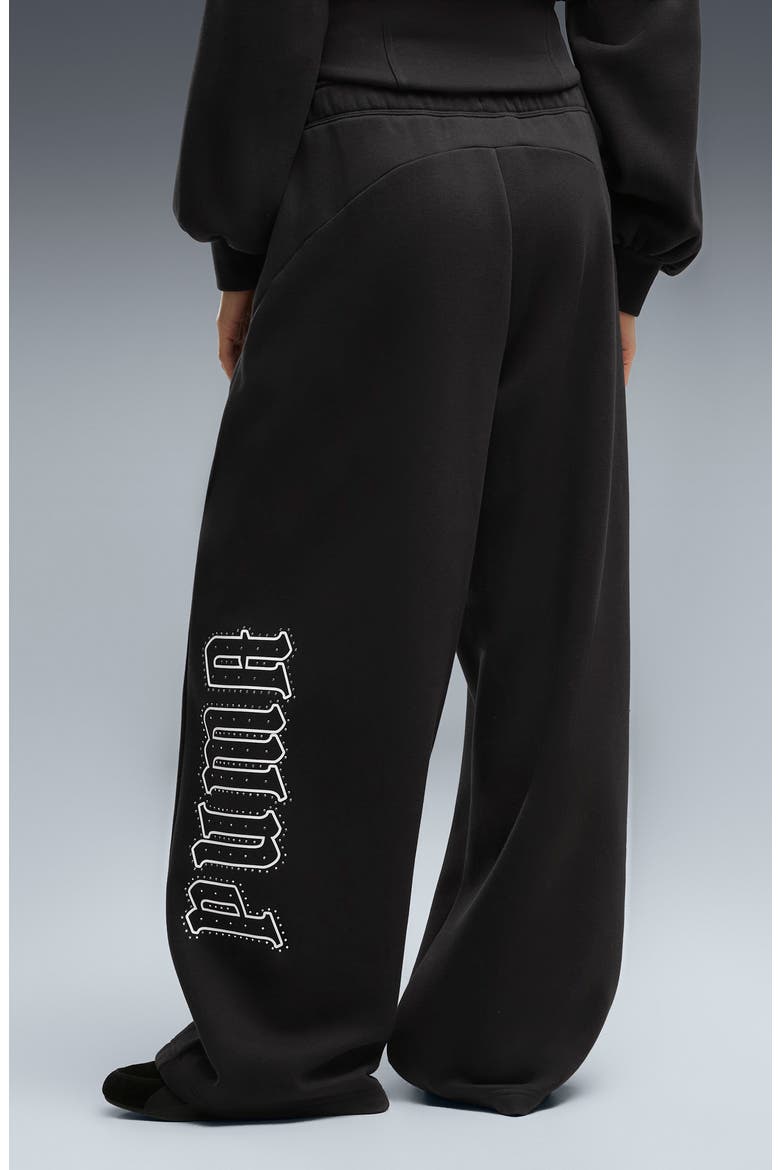 Street Glam Slouchy Stud Pants, Alternate, color, PUMA BLACK
