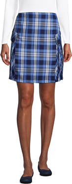 Lands' End School Uniform Young  Side Pleat Plaid Skort Above the Knee