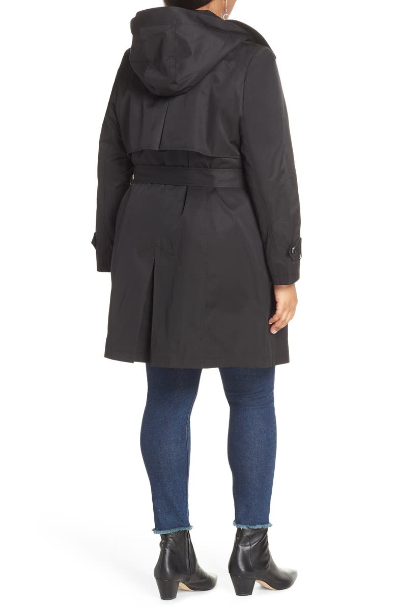 Halogen<sup>®</sup> Double Breasted Hooded Trench Coat, Alternate, color, 