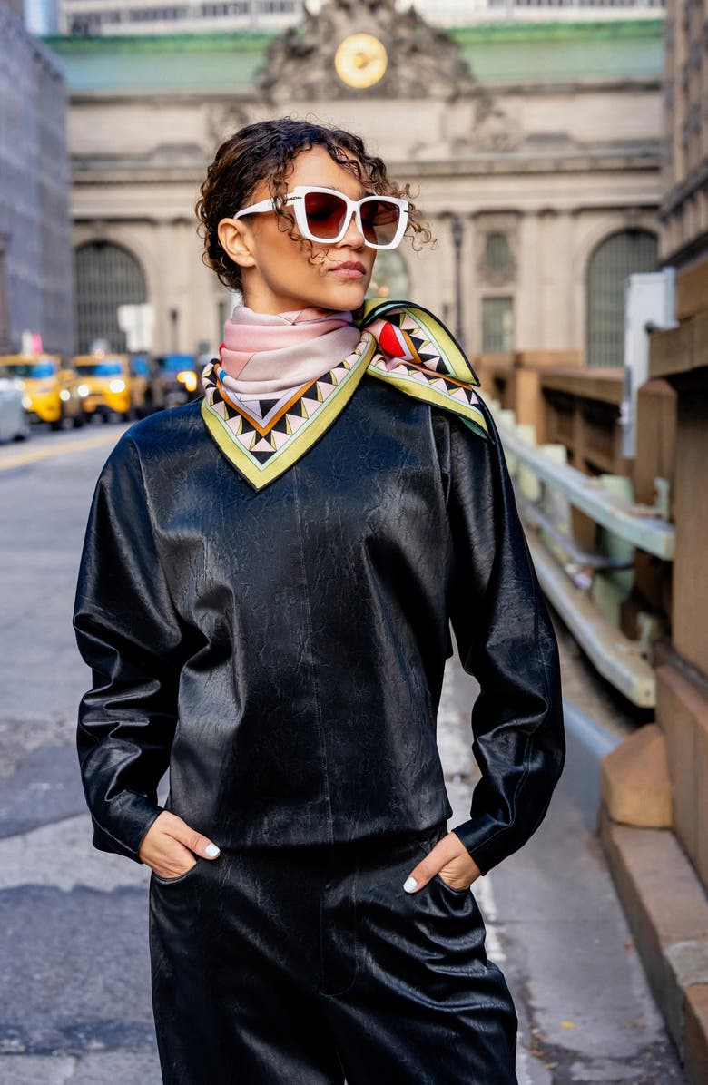 Jessie Zhao New York Double Sided Wool Silk Scarf In Color Recombination, Alternate, color, Pink