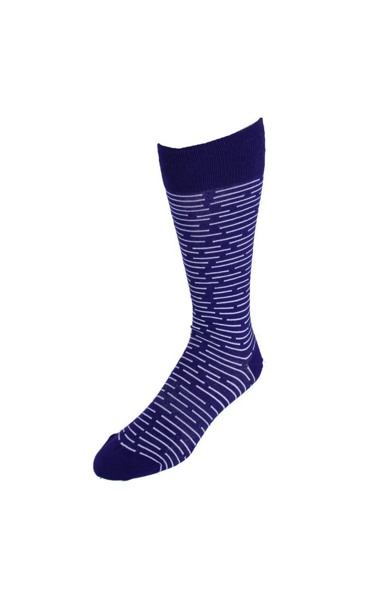 DeadSoxy Men's Broken Stripe Mid-Calf Premium Novelty Dress Socks, Main, color, Purple