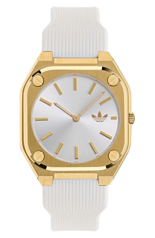 Adidas Originals Adidas Silicone Strap Watch In White