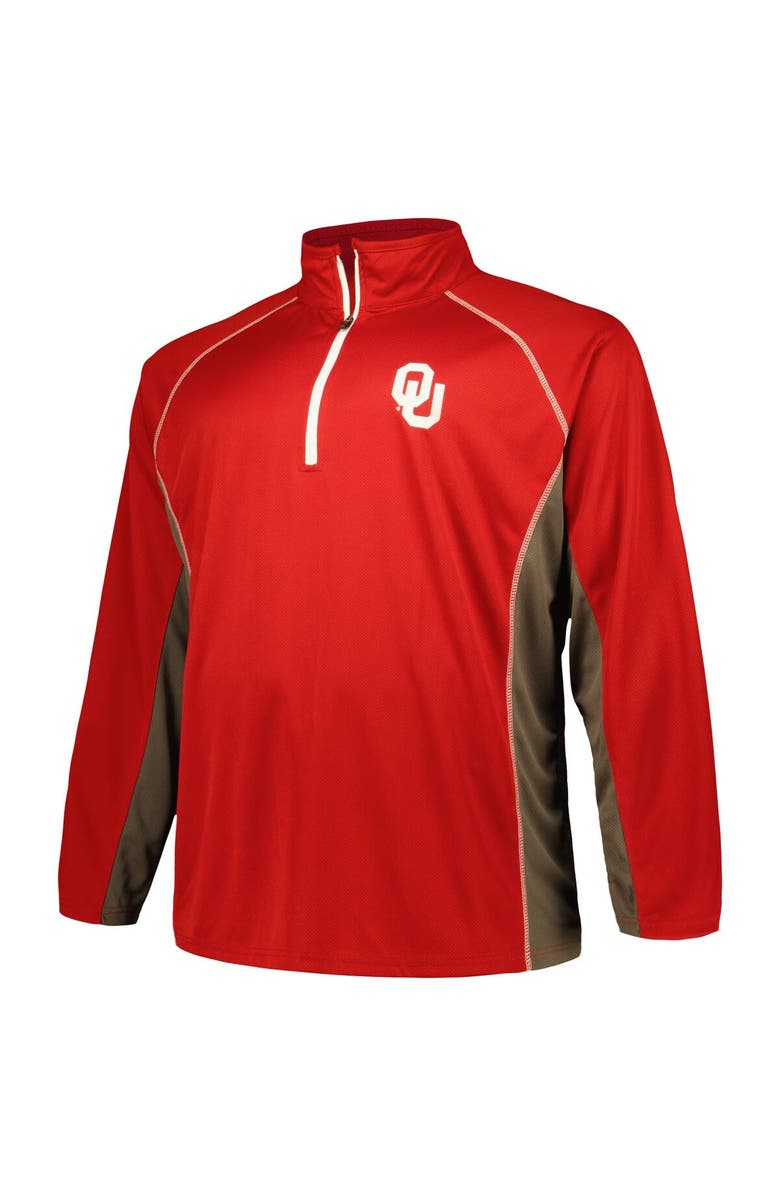 PROFILE Men's Profile Crimson Oklahoma Sooners Big & Tall Quarter-Zip Raglan Jacket, Alternate, color, Crimson