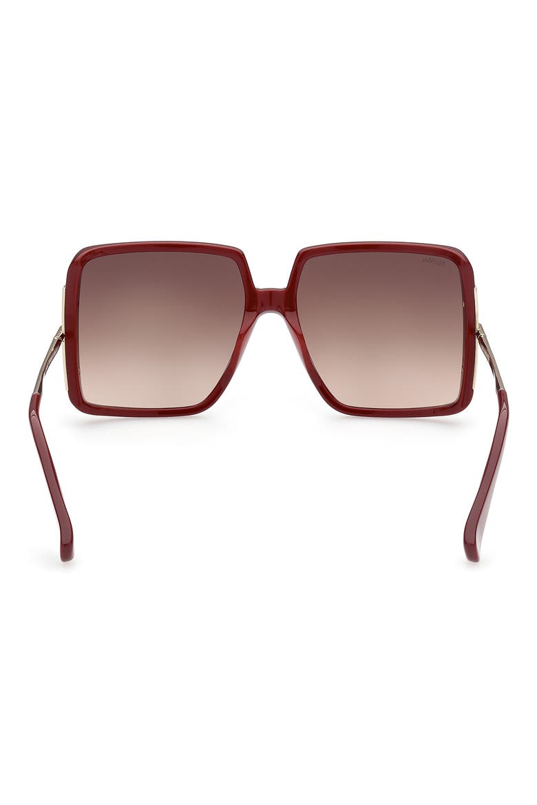 58mm Gradient Square Sunglasses, Alternate, color, SHINY RED / GRADIENT BROWN