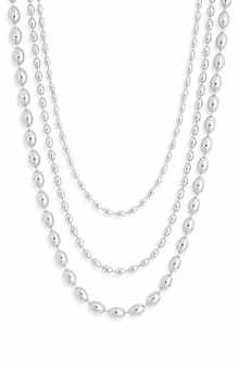 Triple Row Bead Chain Necklace