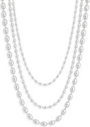 Leith Triple Row Bead Chain Necklace