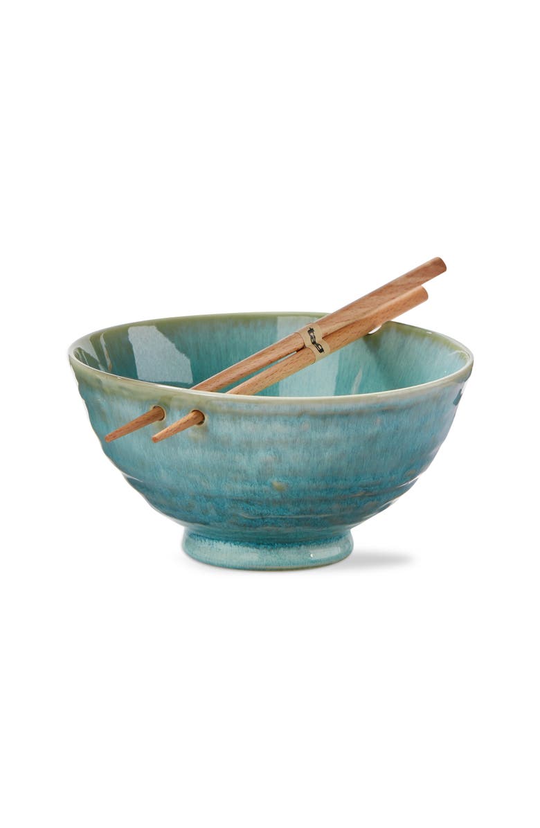 tag Akira Noodle Bowl S/2 Aqua Aqua Stoneware Everyday, Main, color, Blue