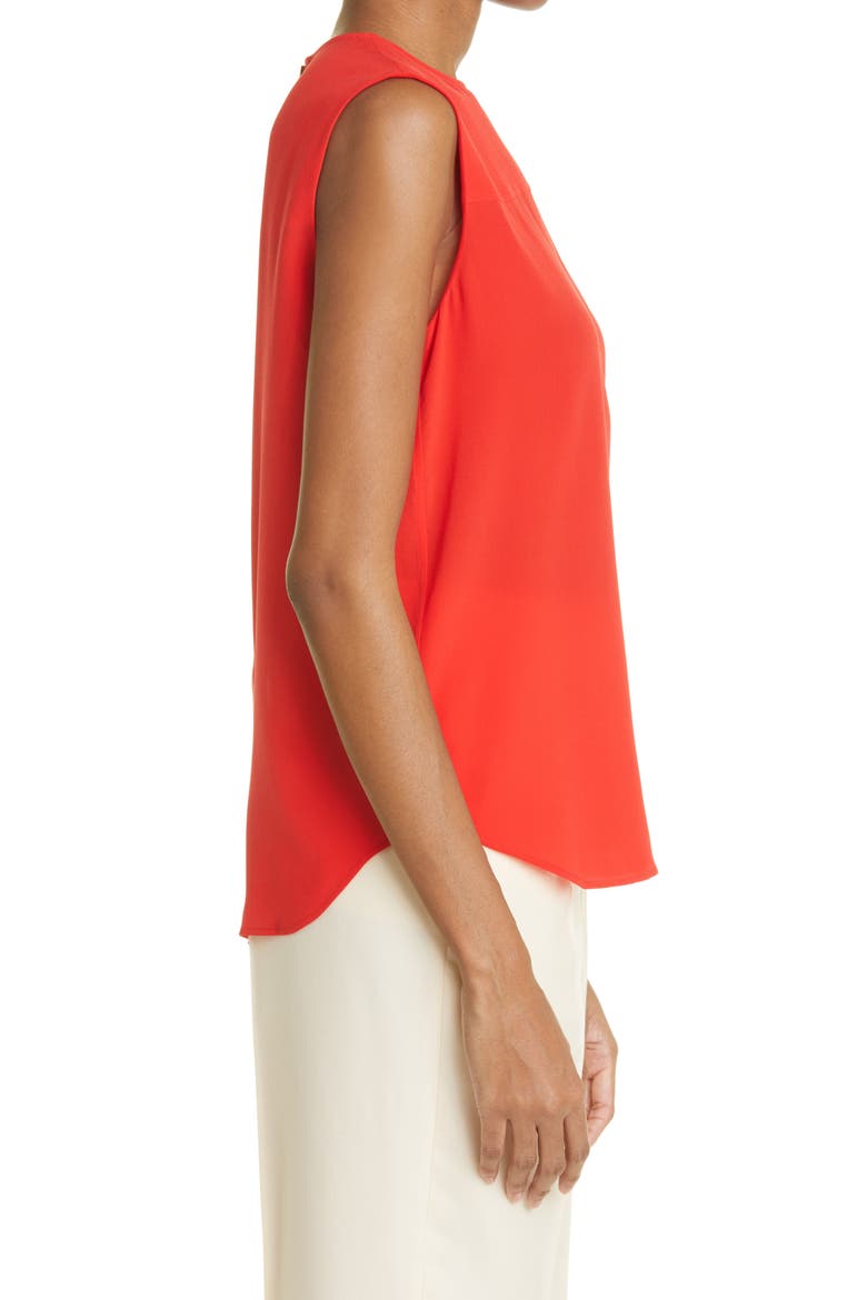 Harriet Sleeveless Silk Blouse, Alternate, color, BRIGHT RED