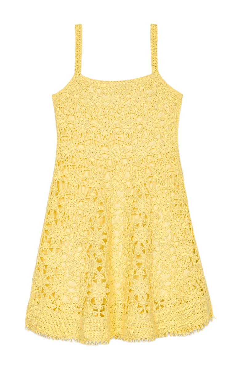 maje Crochet strappy mini dress, Alternate, color, 