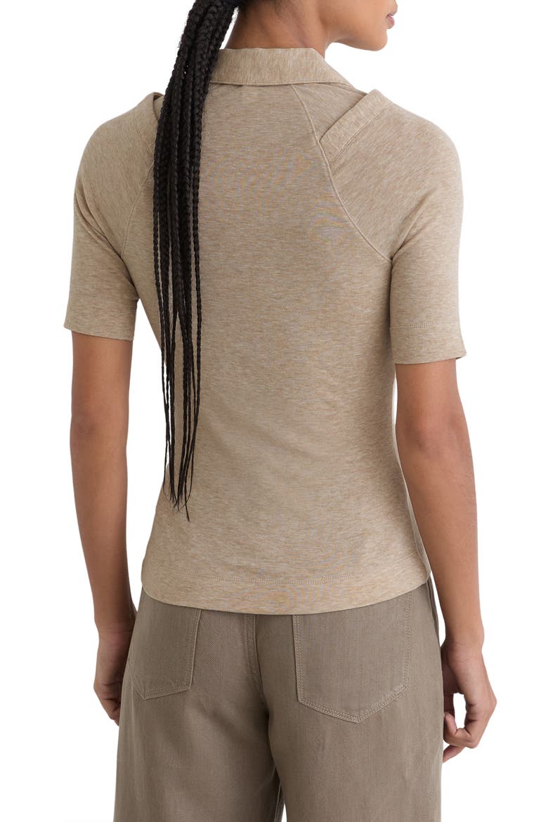 Shona Layered Look Polo, Alternate, color, OATMEAL NEUTRAL
