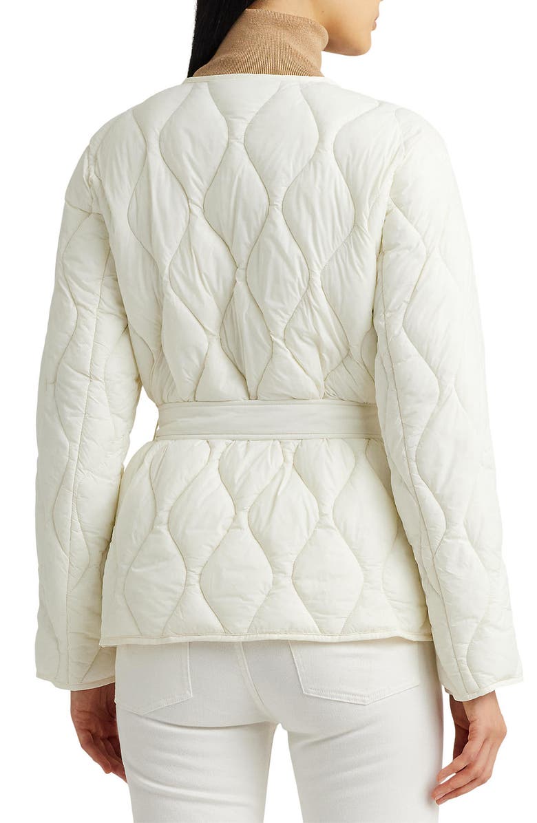 Lauren Ralph Lauren Collarless Belted Quilted Jacket, Alternate, color, 