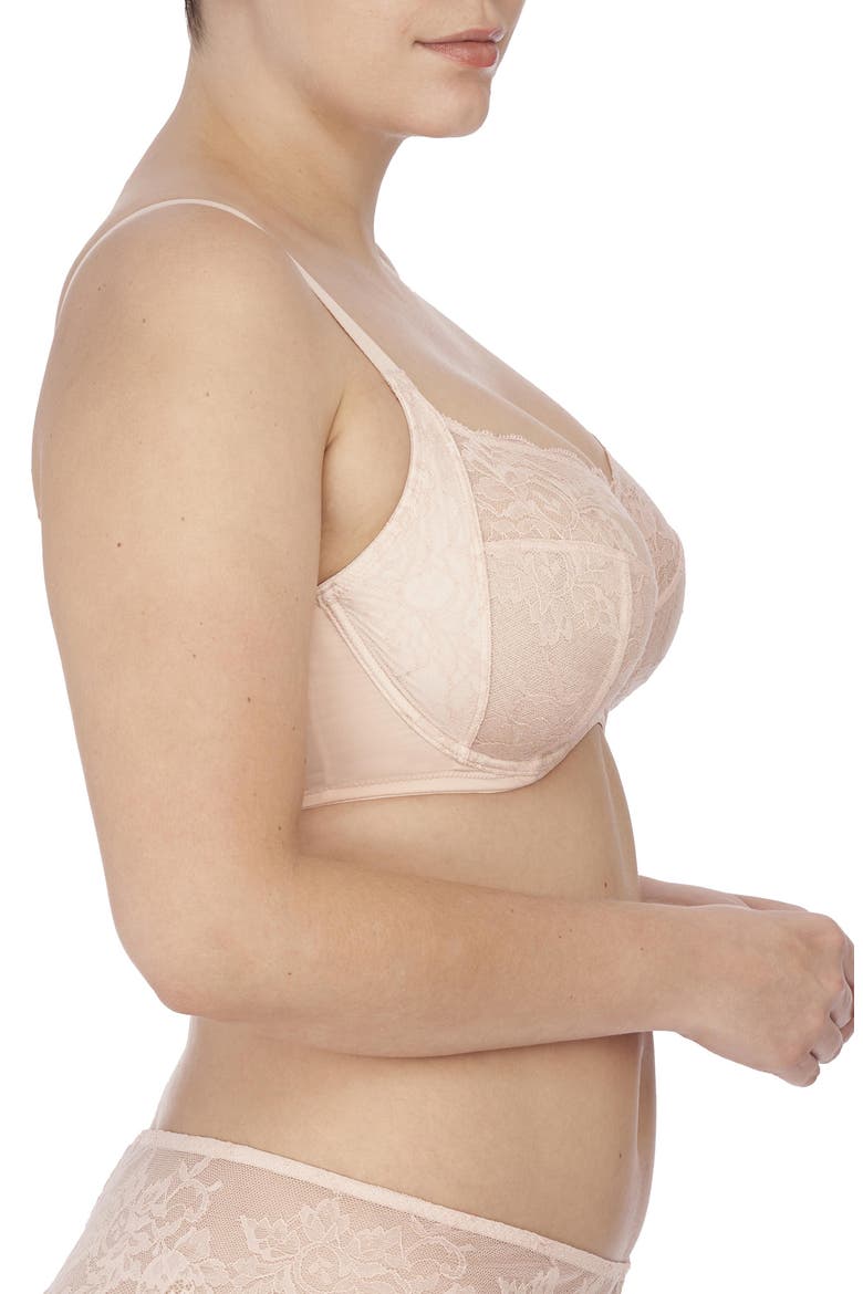 Statement Lace Side Support Bra, Alternate, color, Cameo Rose/Cashmere
