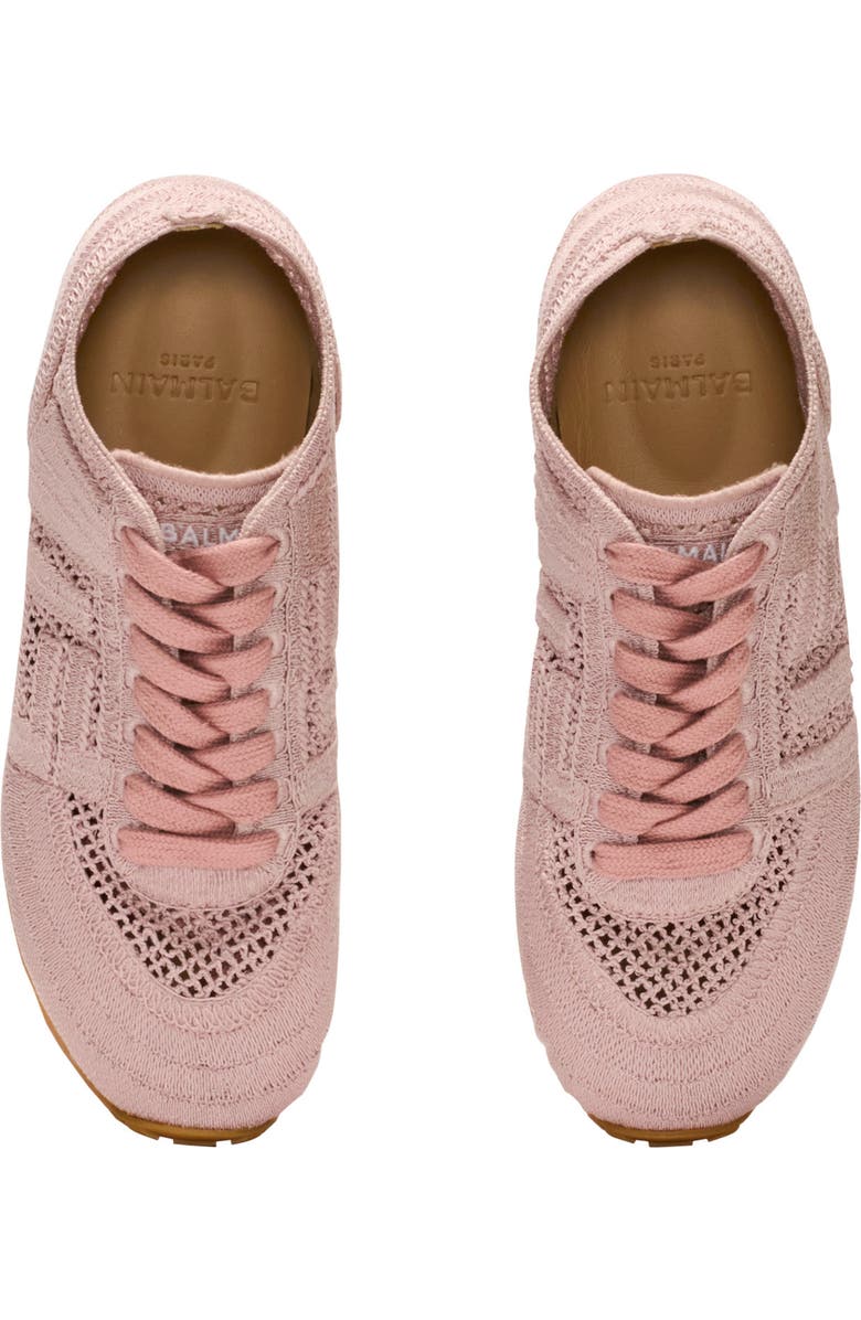 Balmain Racer 45 macramé trainers, Alternate, color, Pink