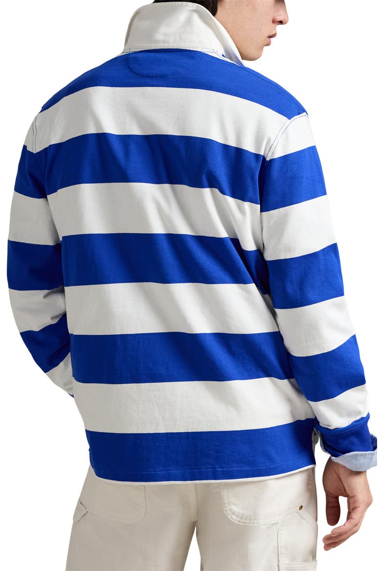 The Iconic Rugby Shirt, Alternate, color, PACIFIC ROYAL/ CLS OXFRD WHITE