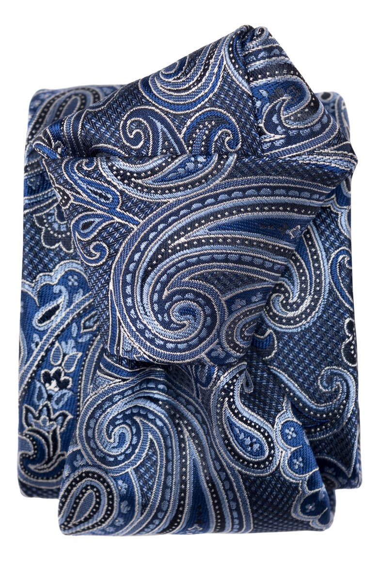 Pavia - Silk Jacquard Tie for Men, Alternate, color, Blue