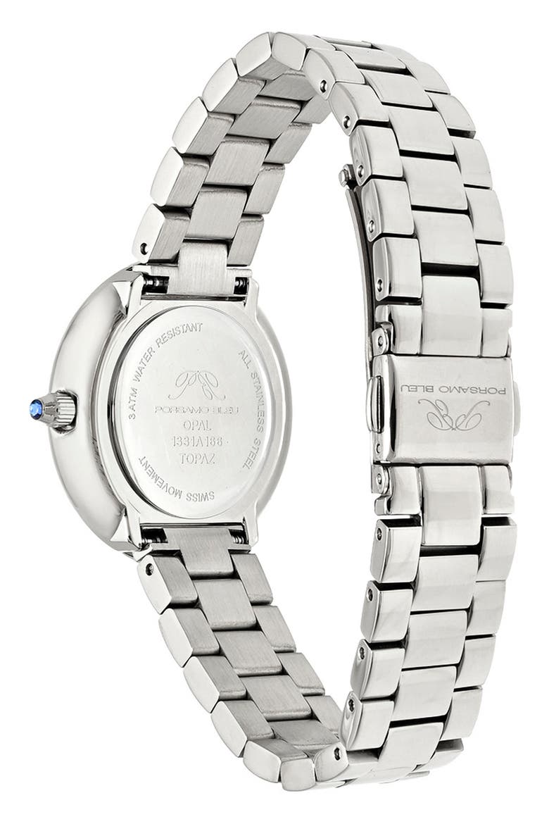 Opal Swiss Quartz Bracelet Watch, 32mm, Alternate, color, SILVER