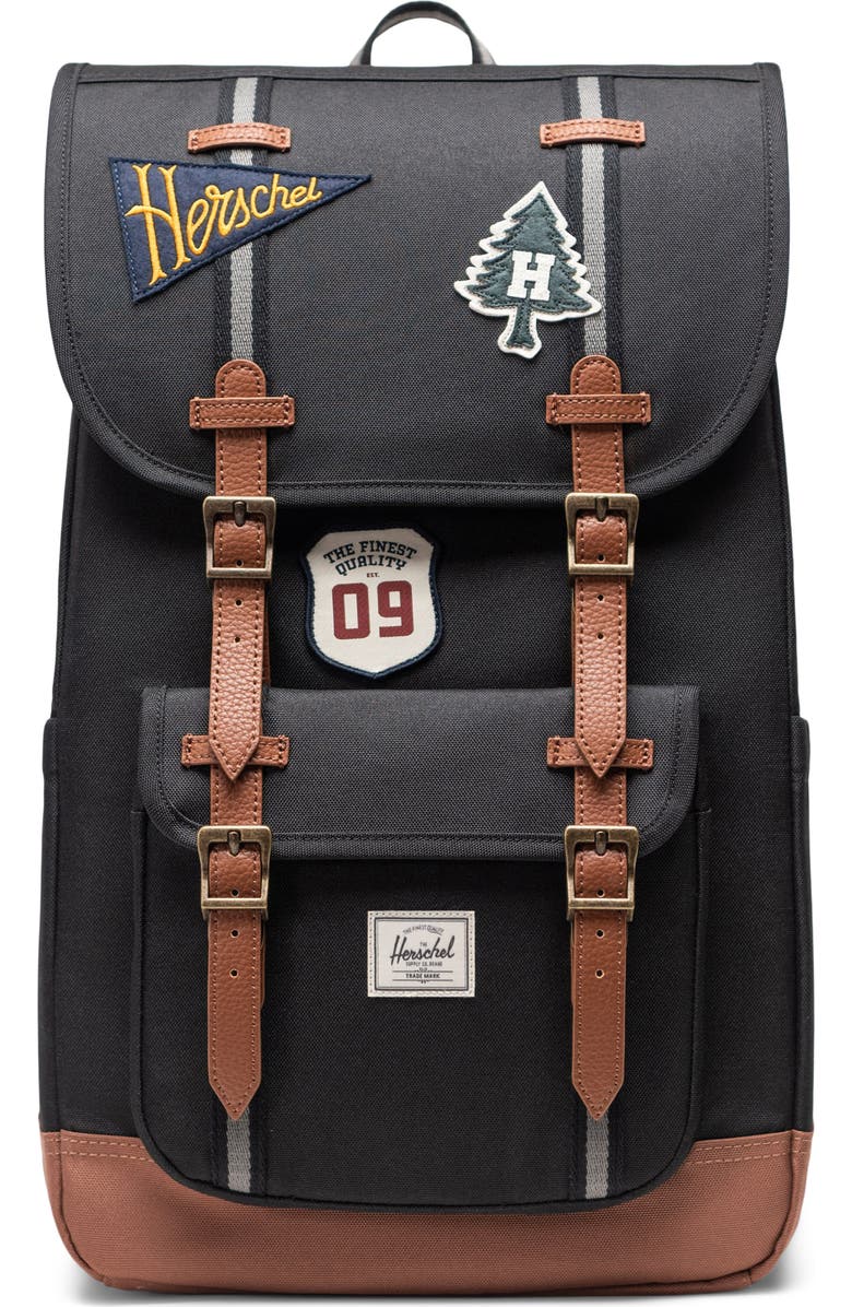 Herschel Supply Co. Little America Patches Backpack, Main, color, Patches Black