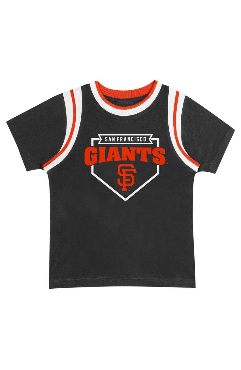Outerstuff Toddler Fanatics Branded Black/Gray San Francisco Giants Bases Loaded T-Shirt & Shorts Set, Alternate, color,