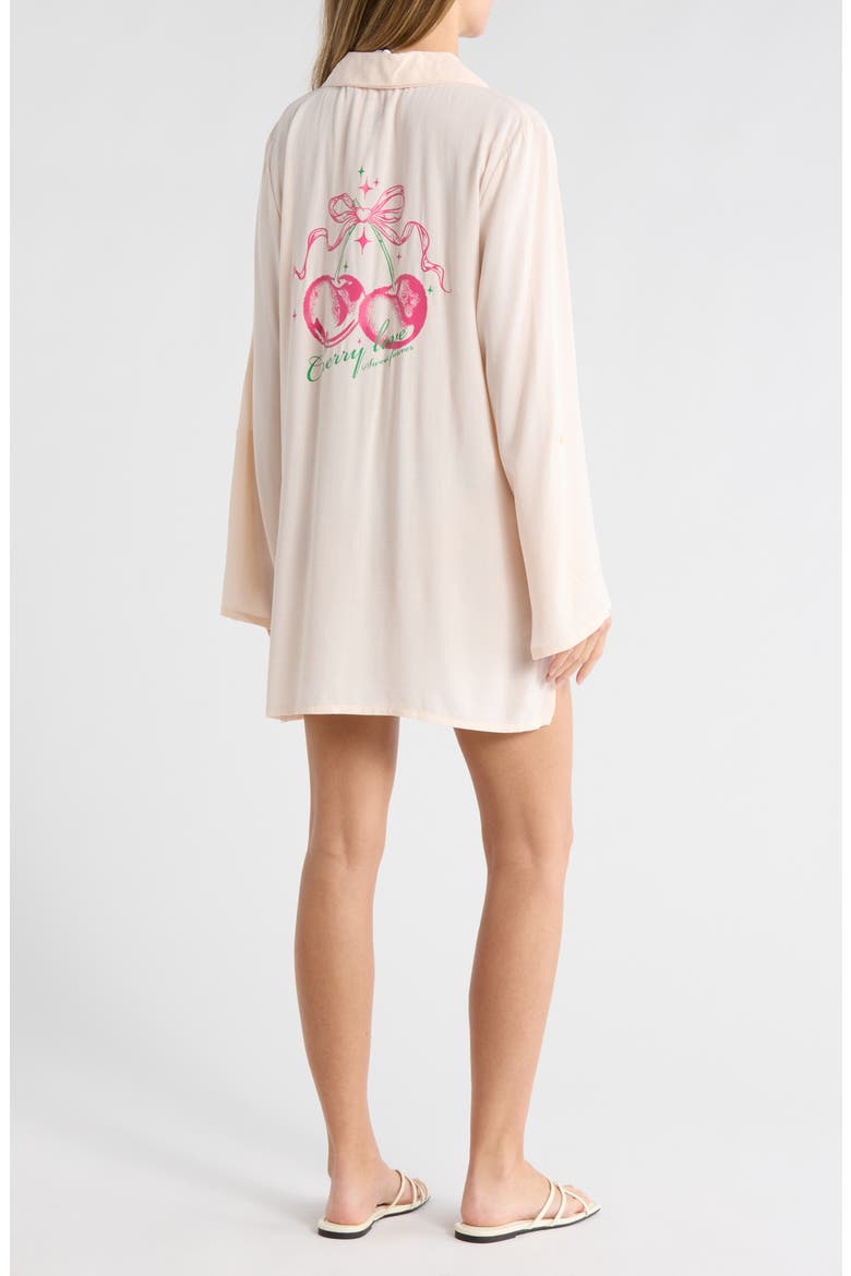 Beach Cover-Up Shirt, Alternate, color, LIGHT PINK