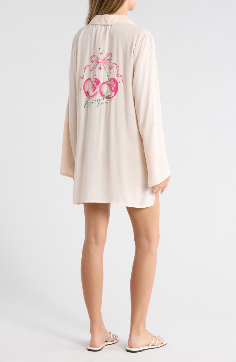 Betsey Johnson Beach Cover-Up Shirt, Alternate, color, Light Pink