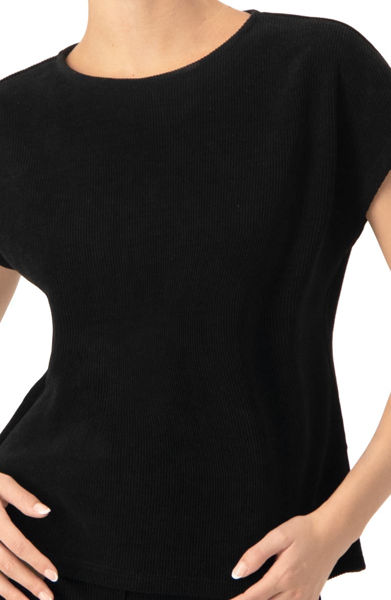 IVONNE Corduroy Off-Shoulder Top, Alternate, color, Black