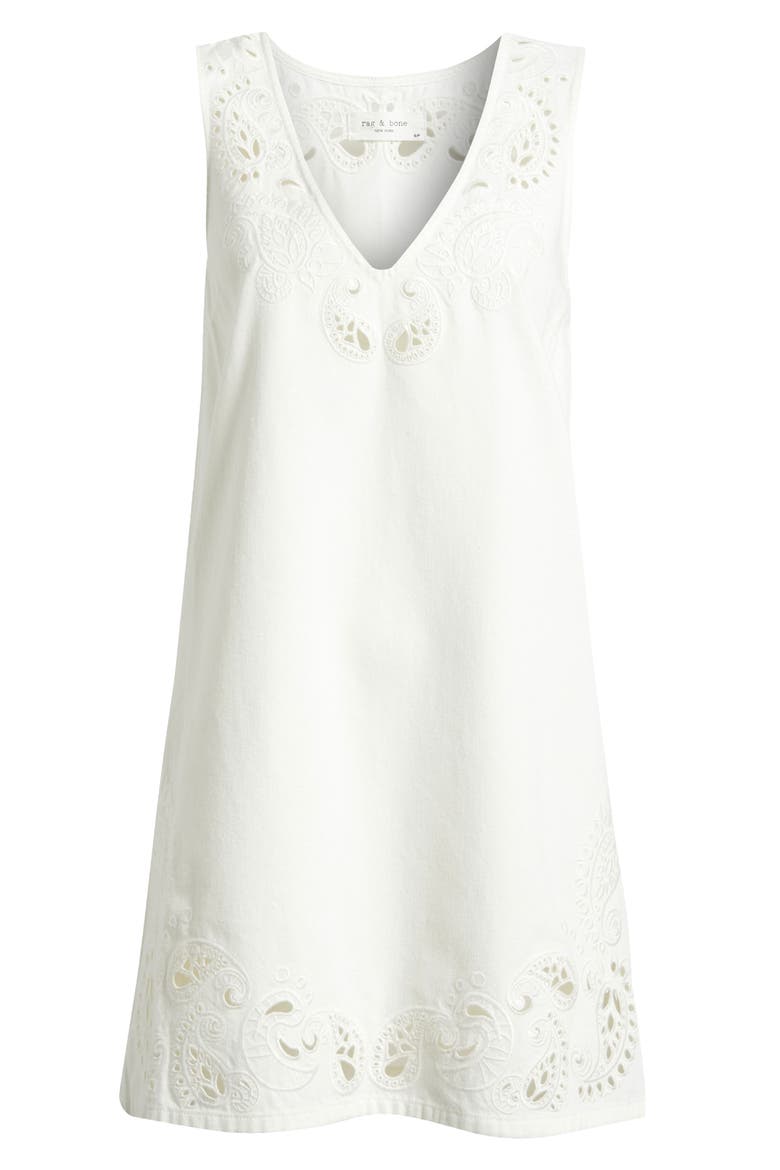 Belle Eyelet Sleeveless Minidress, Alternate, color, WHITE