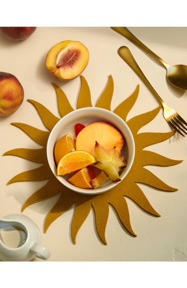 Graf Lantz Merino Wool Sunburst Trivet, Alternate, color, Dijon