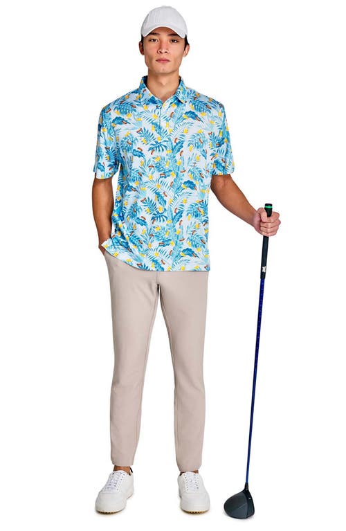 Construct Beer & Hot Dogs Polo In Baby Blue