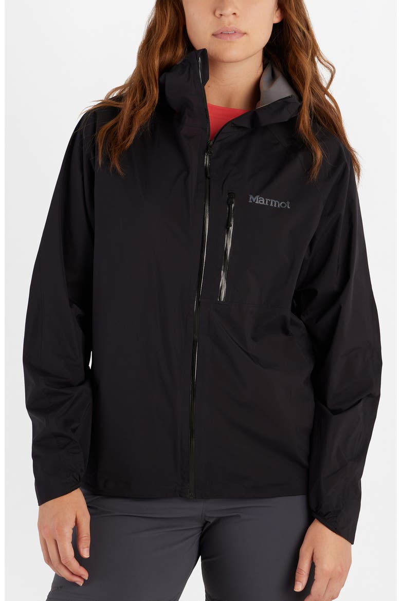 Superalloy Bio Packable Rain Jacket, Main, color, BLACK