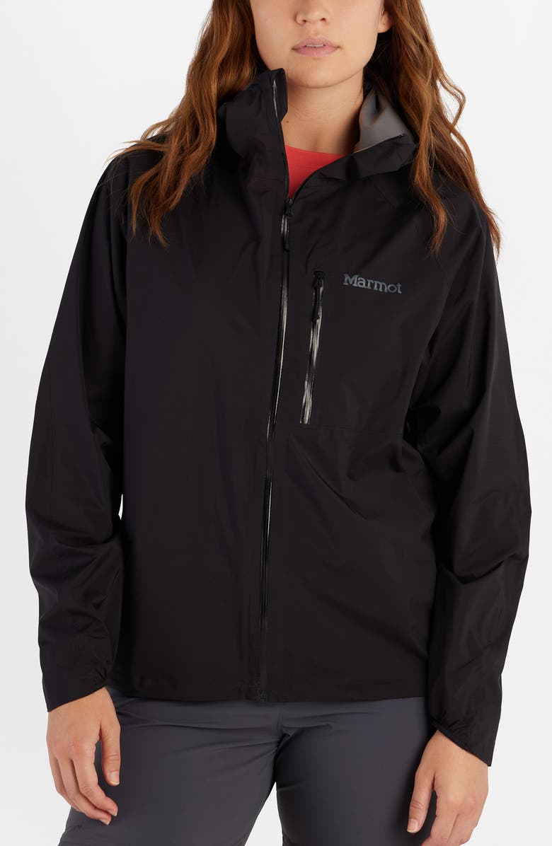 Marmot Superalloy Bio Packable Rain Jacket, Main, color, Black