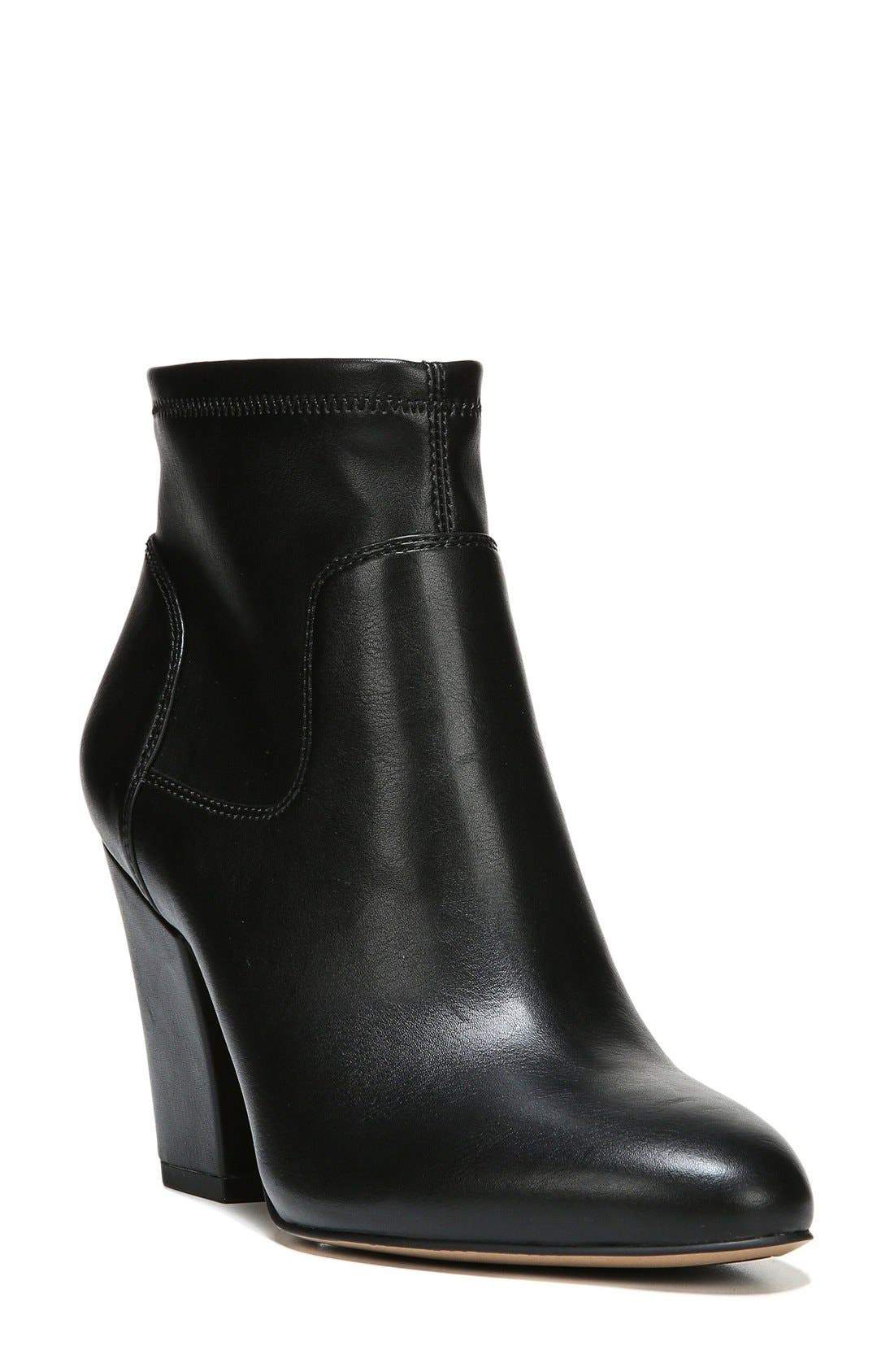Francie Bootie, Main, color, BLACK STRETCH LEATHER