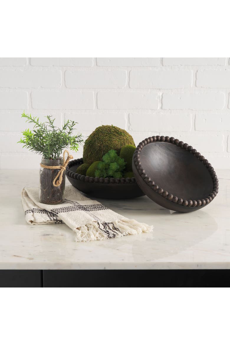 Wendell Wood Beads Round Bowls, Alternate, color, Black