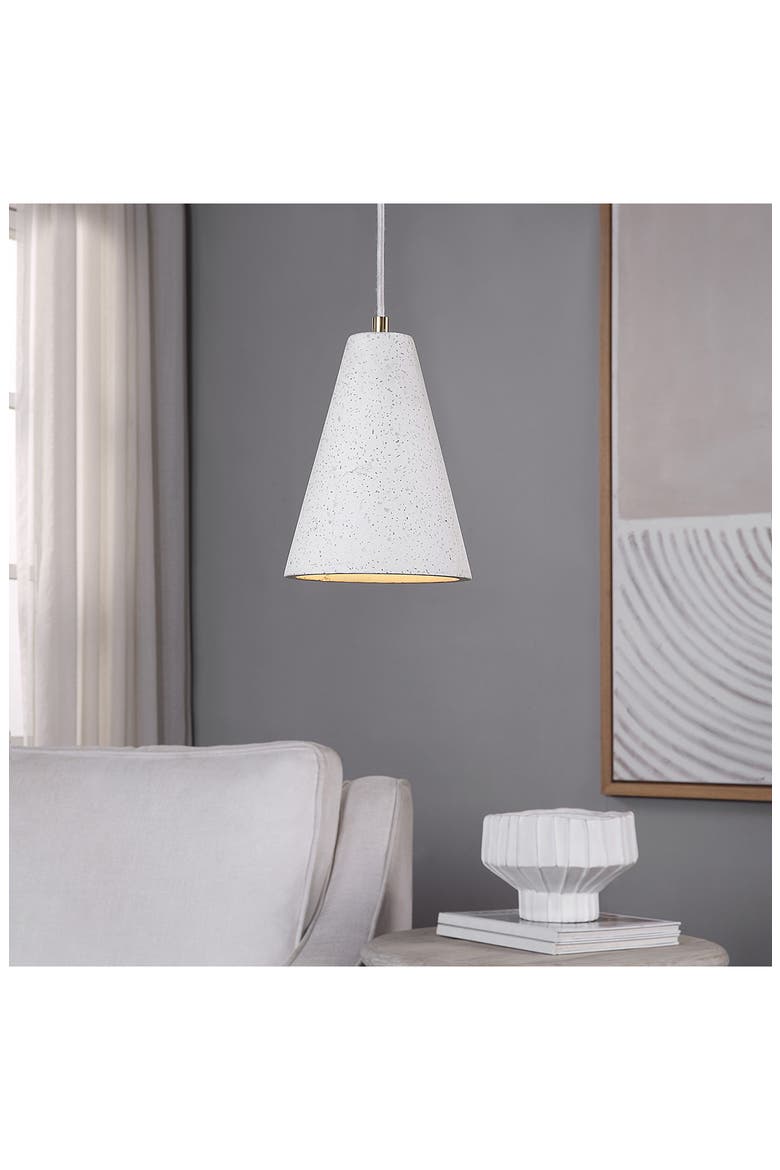 Paula Ceiling Light Fixture, Alternate, color, OFF WHITE/ SPECKLES/ ANT BRASS