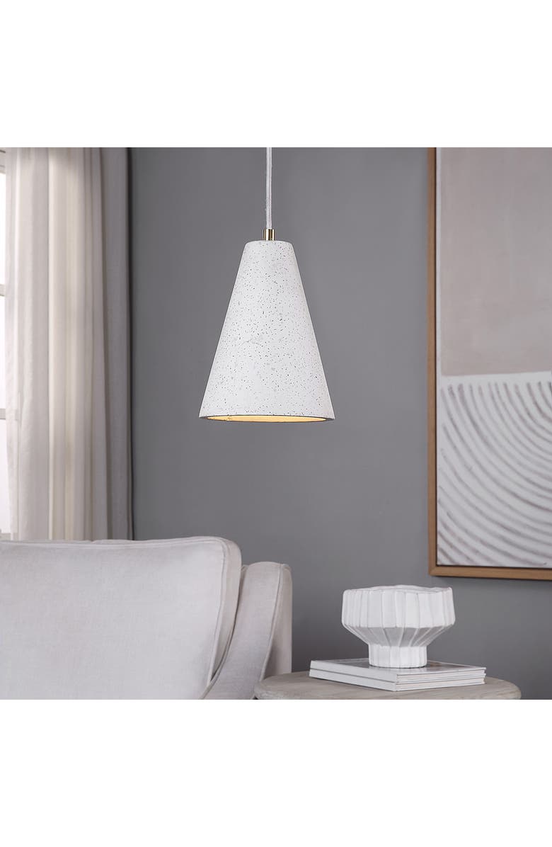 Renwil Paula Ceiling Light Fixture, Alternate, color, Off White/ Speckles/ Ant Brass