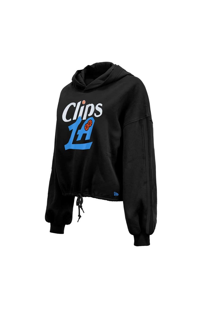 New Era Women's New Era Black LA Clippers 2024/25 City Edition Cropped Pullover Hoodie, Alternate, color, 