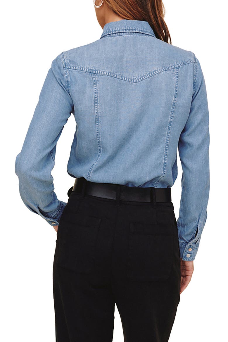 Seamed Denim Shirt, Alternate, color, INDIGO HARBOR WASH