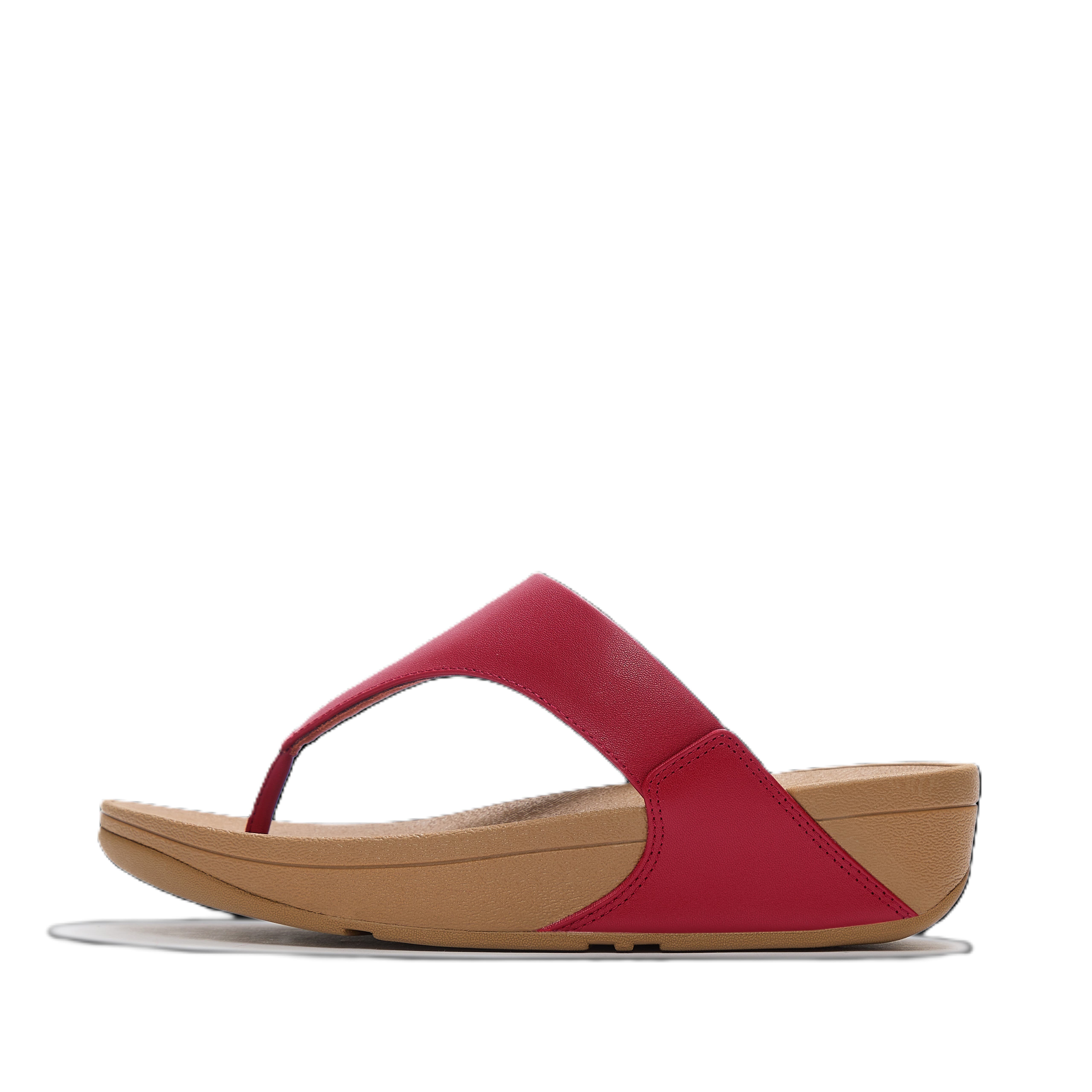 Lulu Leather Toe Post Sandal, Alternate, color, Burnt Berry