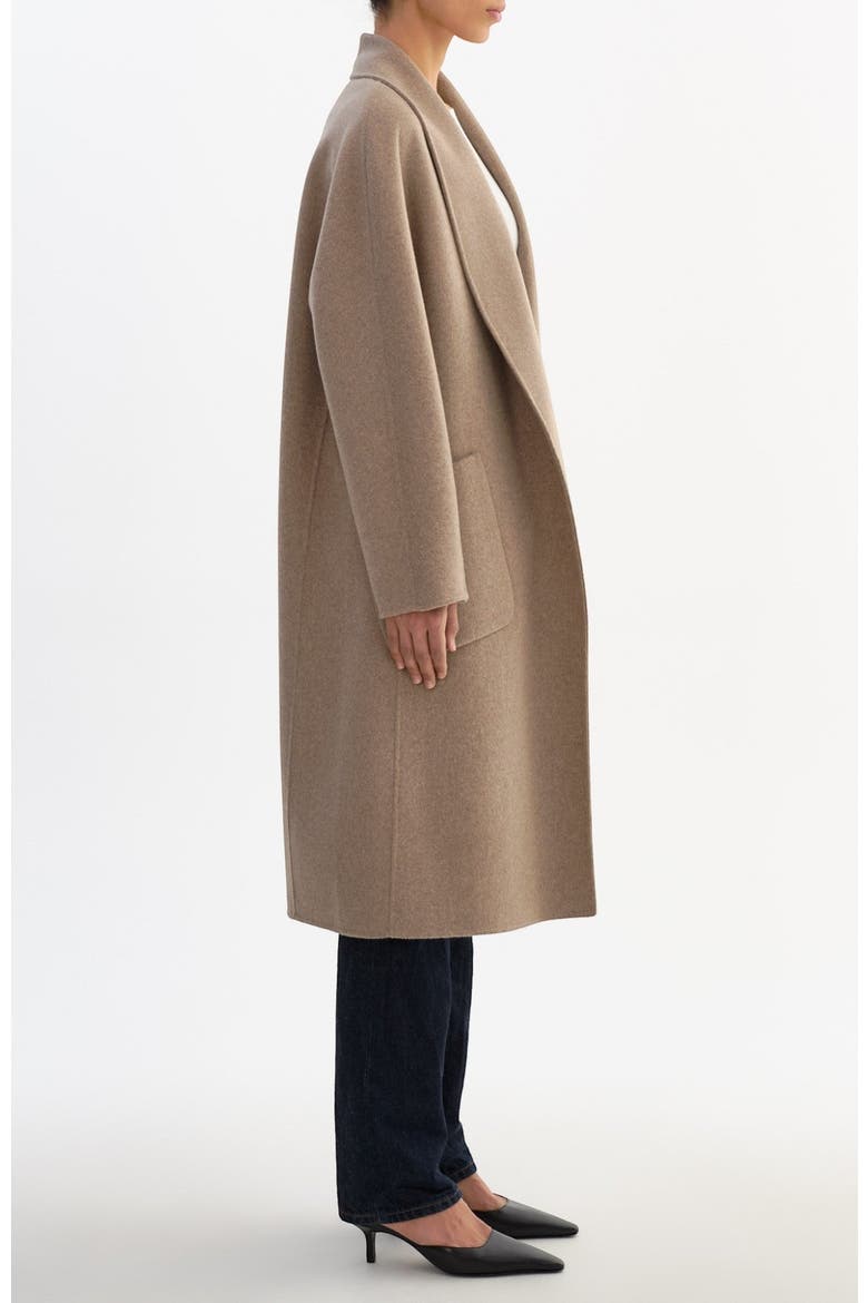 THARA | Shawl Collar Wool Coat, Alternate, color, Heather Taupe