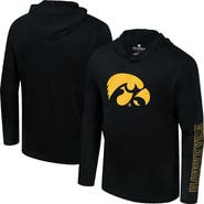 COLOSSEUM Men's Colosseum Black Iowa Hawkeyes Color Pop Active Blend Hooded Long Sleeve T-Shirt
