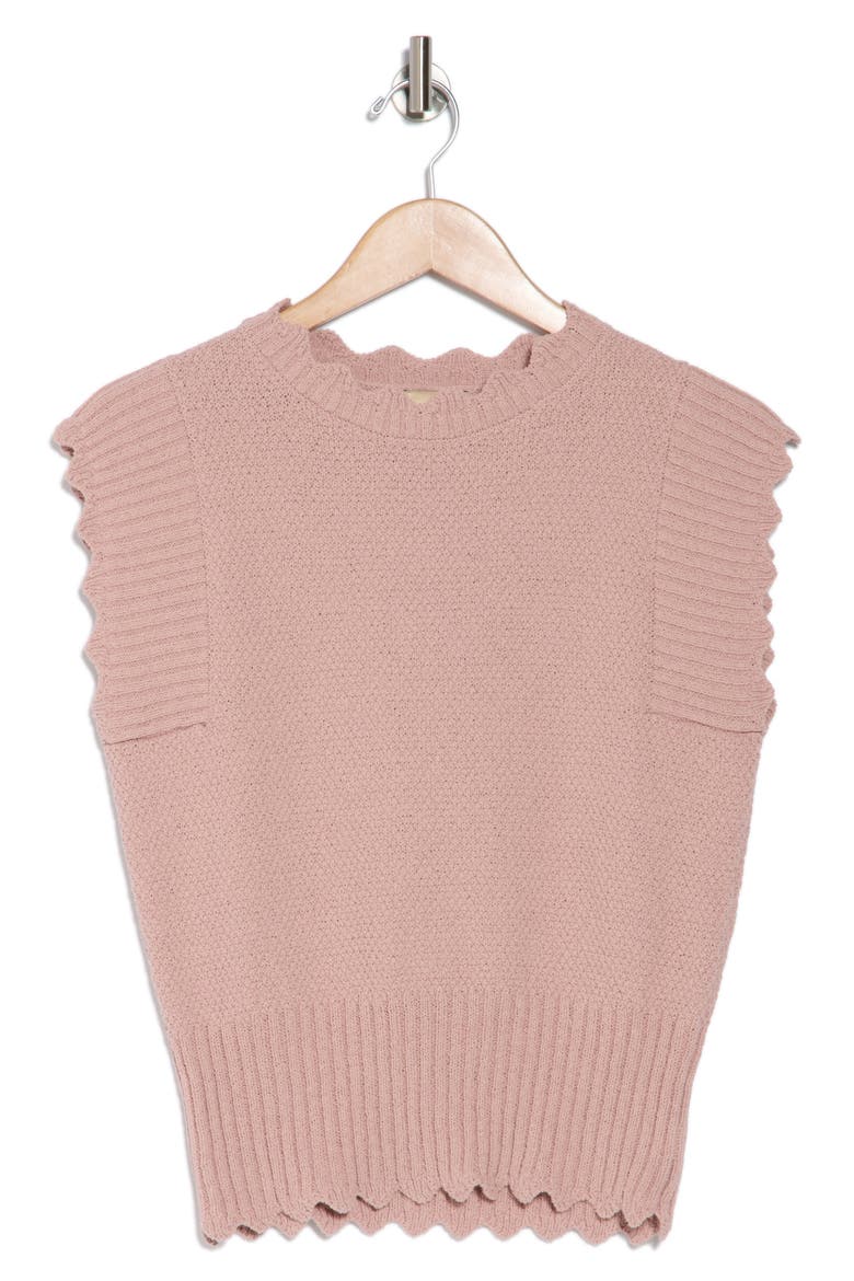 Scallop Edge Sweater, Alternate, color, DUSTY PINK